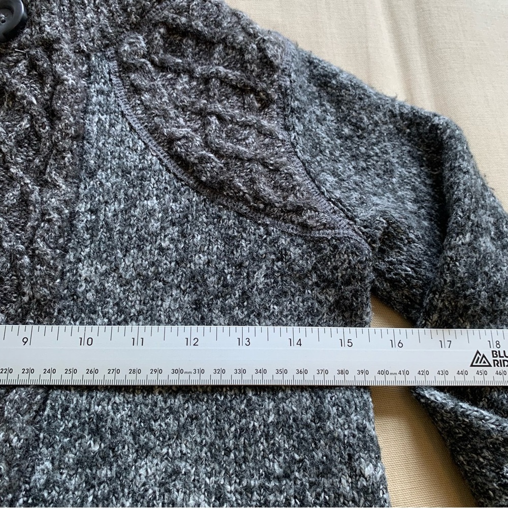 prAna Angelica Duster Cardigan Sweater Jacket Women S Gray Cable Knit Mid-Length - Picture 12 of 13